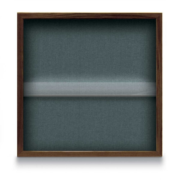 Outdoor Enclosed Combo Board, 48"x36", Satin Frame/Black Porc & Black